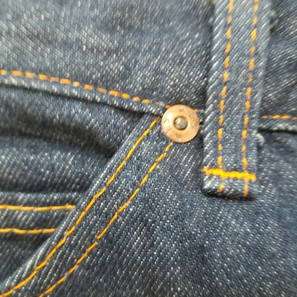 Vintage 27x34 NOS 70s Chic HIS High Waist Straight Leg Denim Mom Jeans - Picture 7 of 10